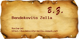Bendekovits Zella névjegykártya